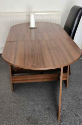 Folding Dining Table – Compact Brown Wood | in Darlington, County