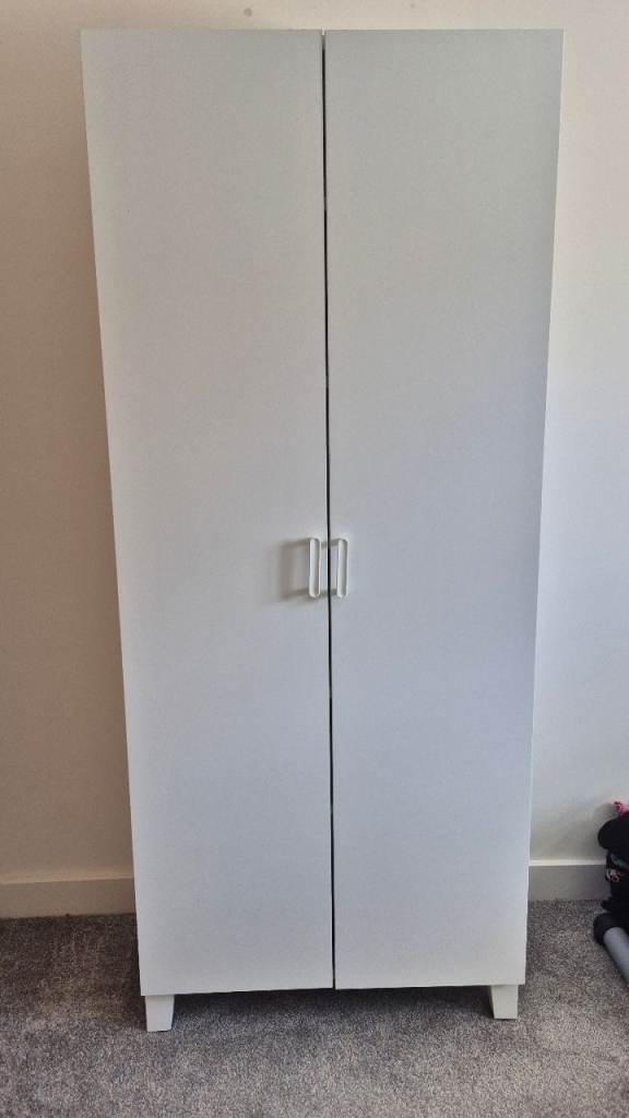 White Wardrobe with Shelves – Good Condition