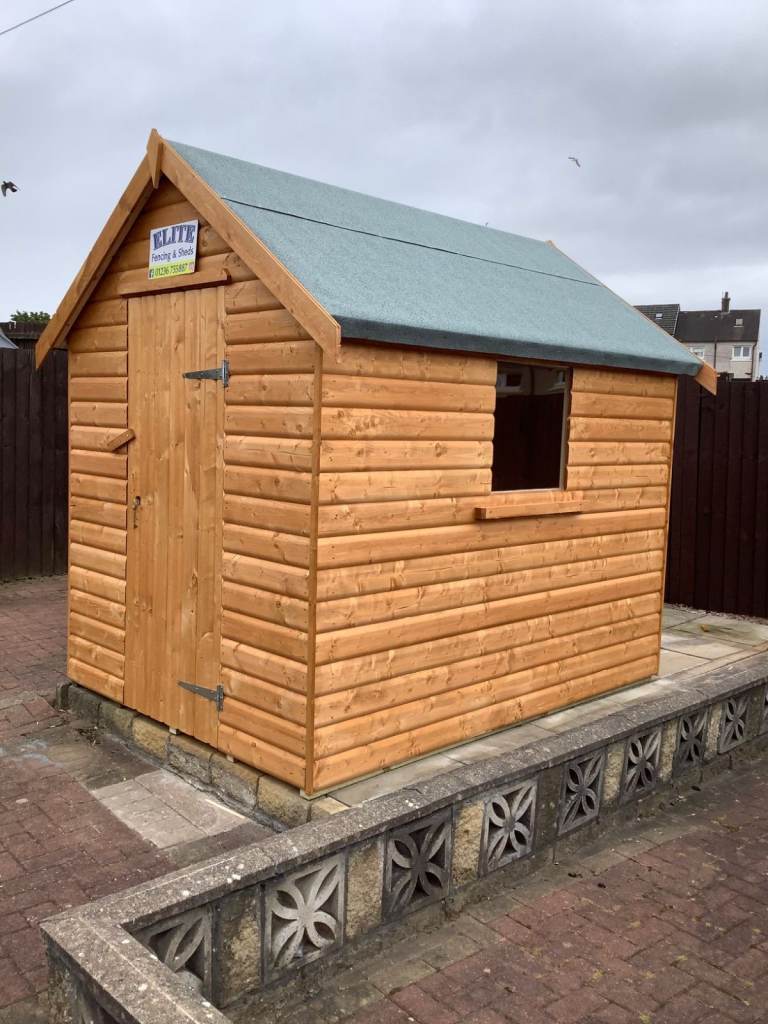 8x6 Apex 20mm Log effect SUPPLIED & FITTED FOR YOU 