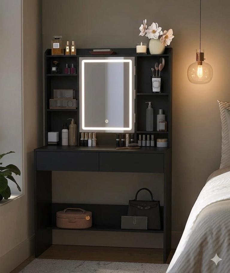 Vanity Table with LED Mirror  free
