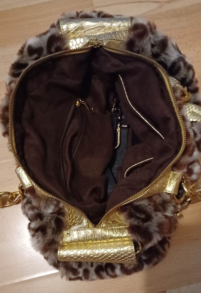 Furry Animal Print Handbag 