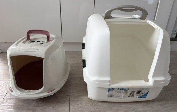 Free - 2 Hooded Cat Litter Trays (no doors)