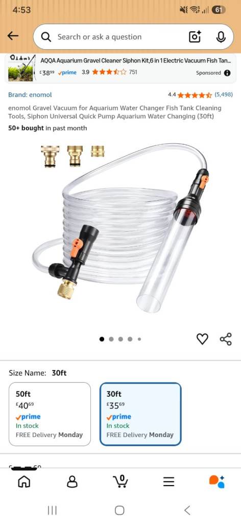Fish tank vacuum