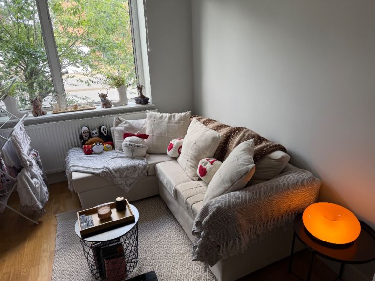 Lovely Cream Corner Sofa