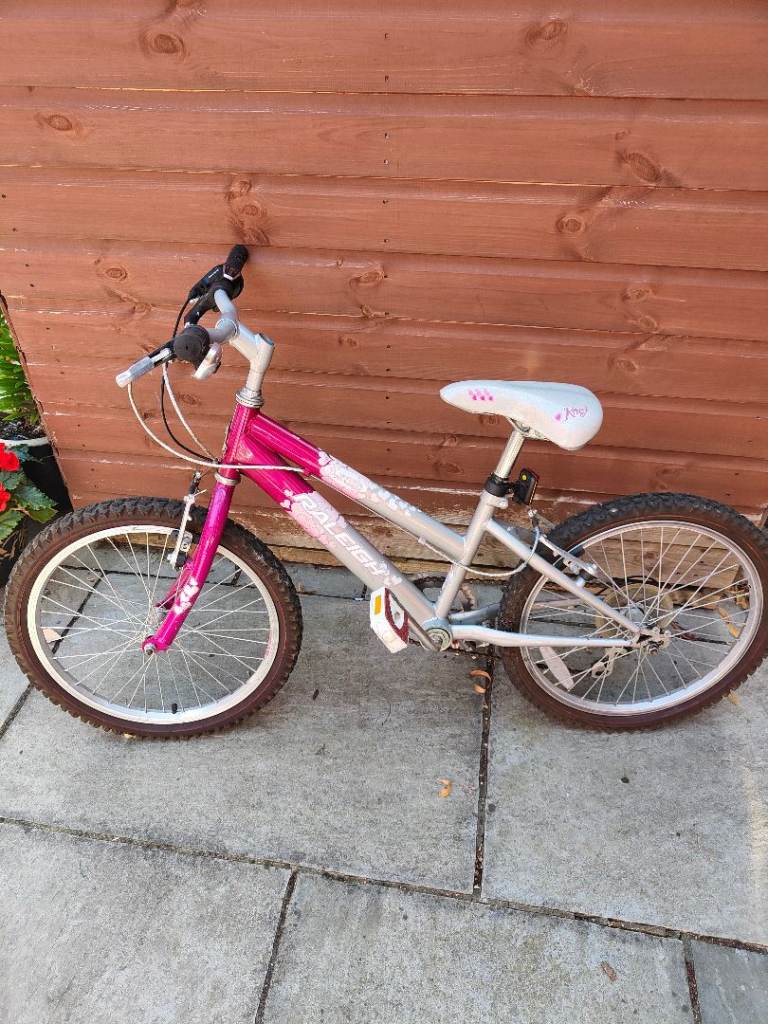 Raleigh Kids Bike - Pink & Silver, Good Condition