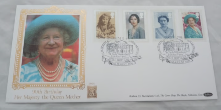 First Day Cover Queen Mother 90th Birthday 22 Carat Gold 2 August 1990