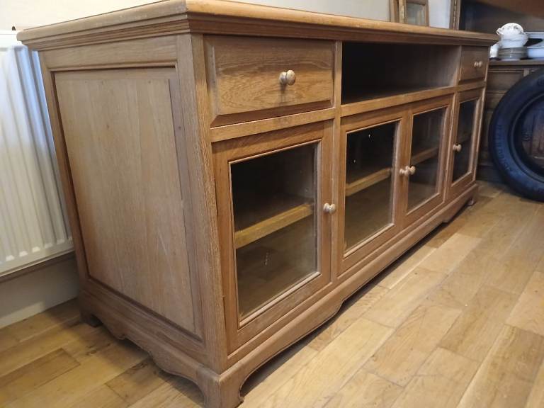 Modern Style Dining Room Sideboard Wood/MDF Mix With Framed Glass Doors 