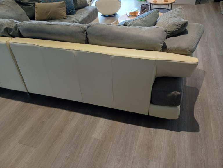 L Corner sofa and swivel chair with swivel pouffe
