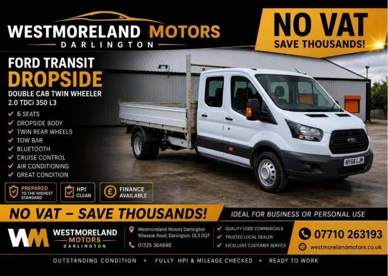 2019 Ford Transit 2.0 350 EcoBlue RWD L3 H1 Euro 6 4dr (DRW) CHASSIS CAB Diesel Manual