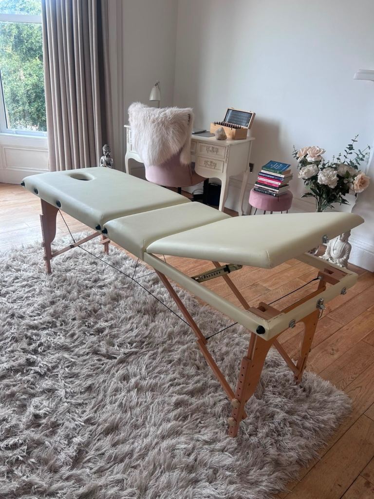 Portable Massage Table - Cream, Good Condition