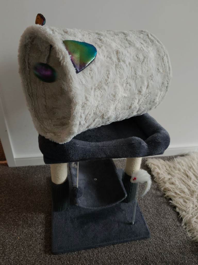 Cat scratching post and tunnel 