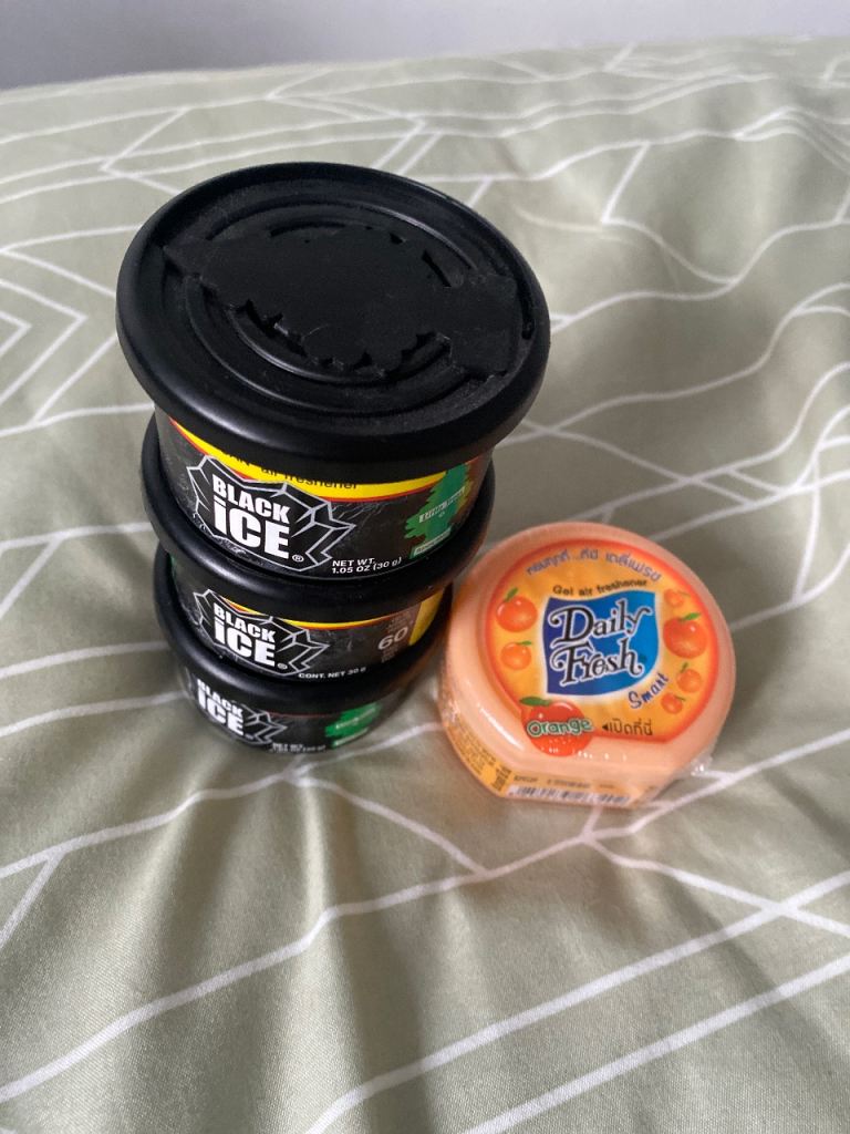 Black ice little tree air freshener + orange 