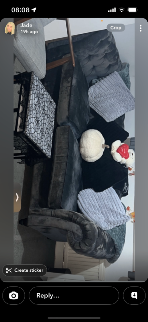 Used but like new dark grey / velvet cheap sale as moving 