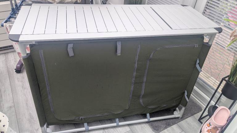 Camping caravan motorhome folding Kitchen Storage Cupboard unit , 2 Shelves 