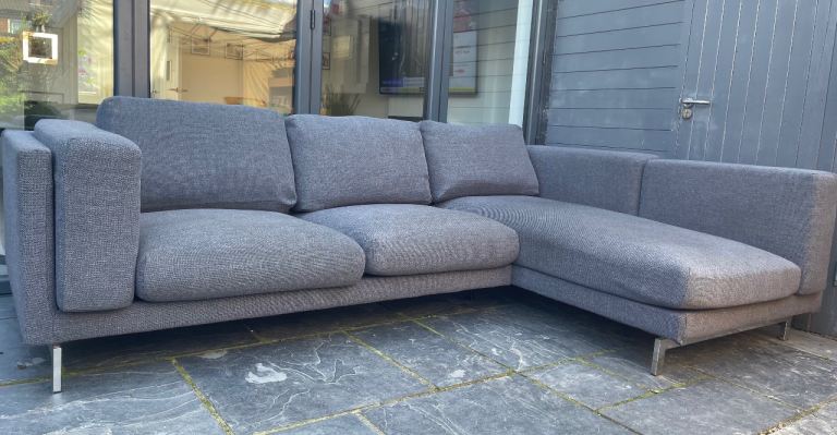 Large Charcoal/Grey L-Shape Sofa - DELIVERY AVAILABLE 