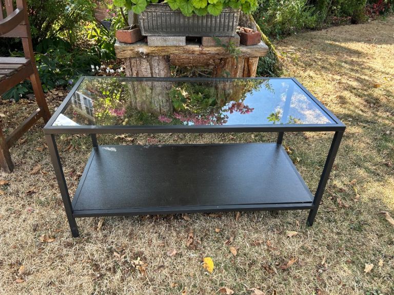 IKEA small glass table 