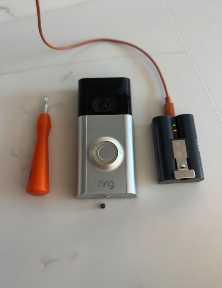 Ring doorbell with battery and tools 