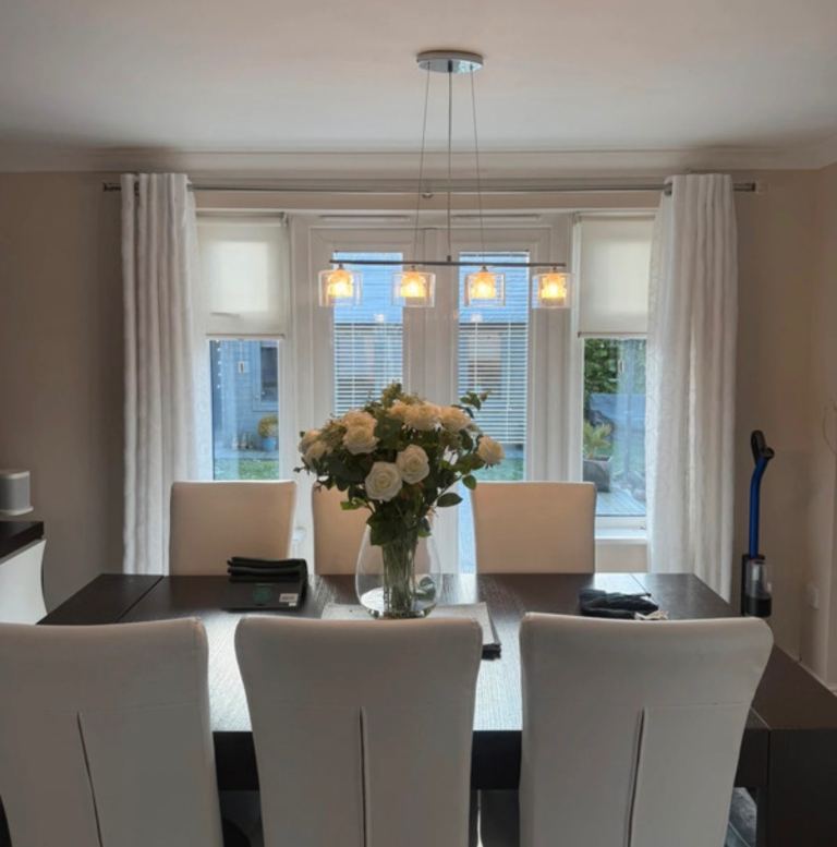 Dunelm Dunelm Erie 4 Light Bar Glass Diner Ceiling Fitting Silver