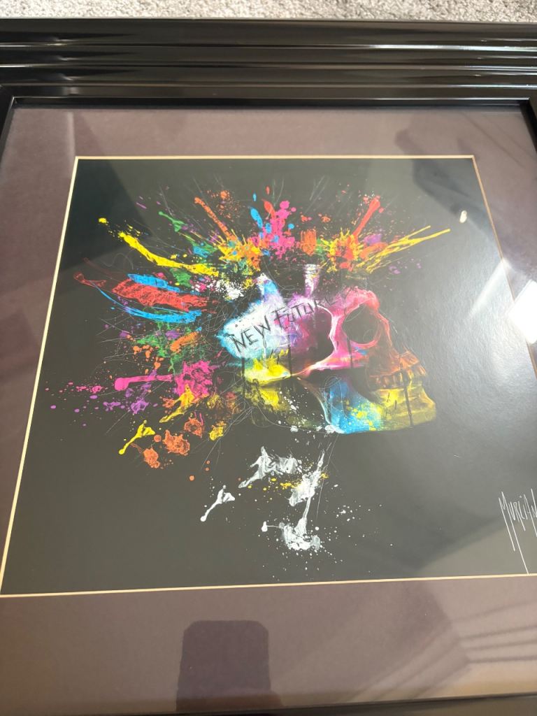 Framed art print signed 