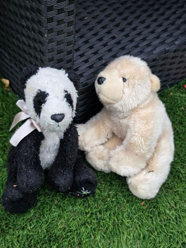 Panda & Teddy Bear Soft Plush Toy Bundle – Used Stuffed Animals