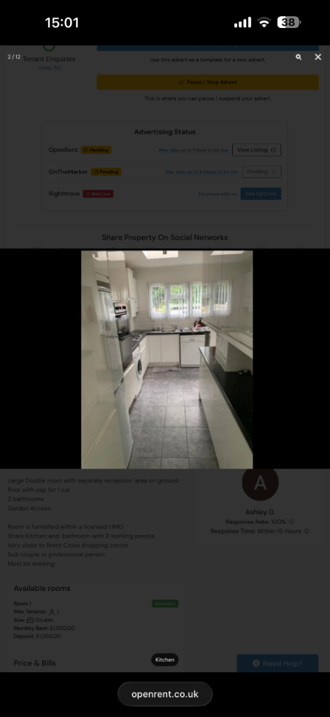 Lg double 2 room Brent Park rd nw4