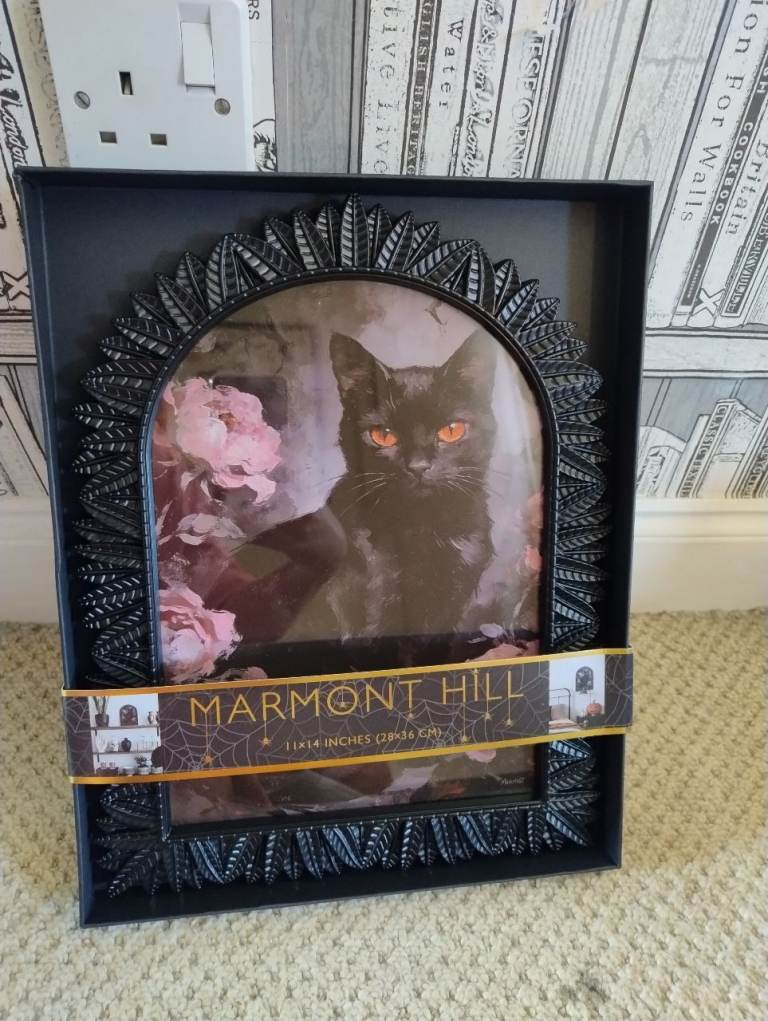 New - Marmont Hill Halloween Black Cat Framed art print 