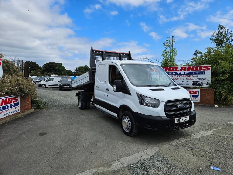 2023 ON 72 PLATE FORD TRANSIT 350 LEADER CREW CAB TIPPER PICKUP 59K ULEZ FREE 