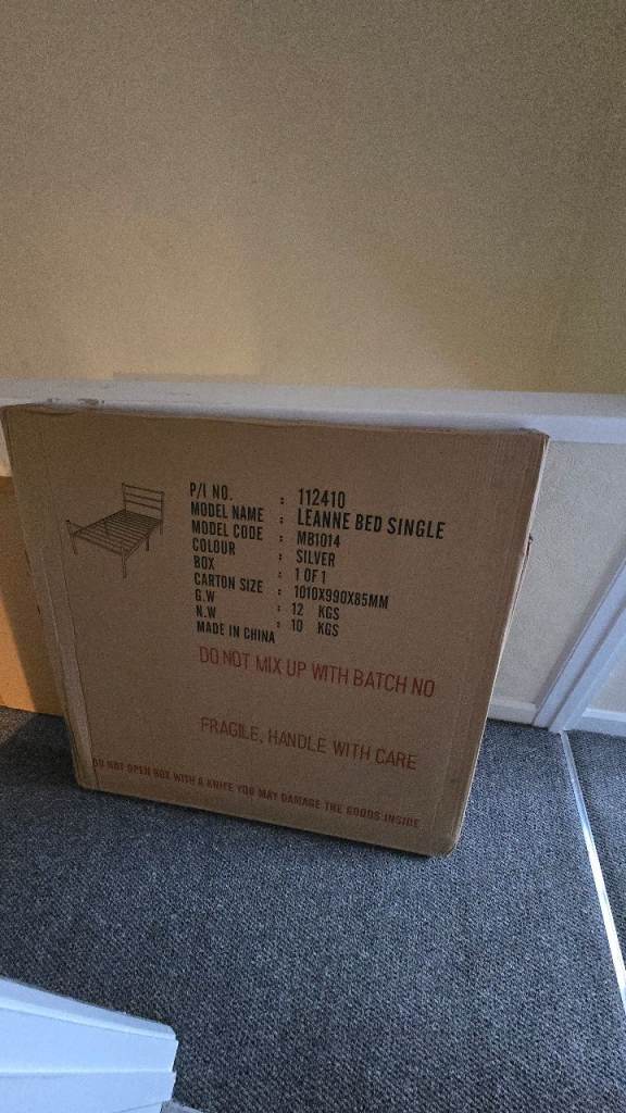 Brand new in box Single bed and Mattress