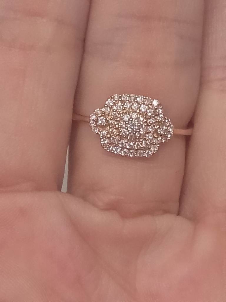 PINK DIAMOND TYPE lla NATURAL ANGOLAN PINK DIAMOND RING 9K ROSE GOLD NEW