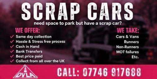 ♻️ SELL MY CAR - SCRAP MY CAR - REMOVE MY CAR - BEST PRICES PAID💲 - SELL MY VAN BIKE ♻️
