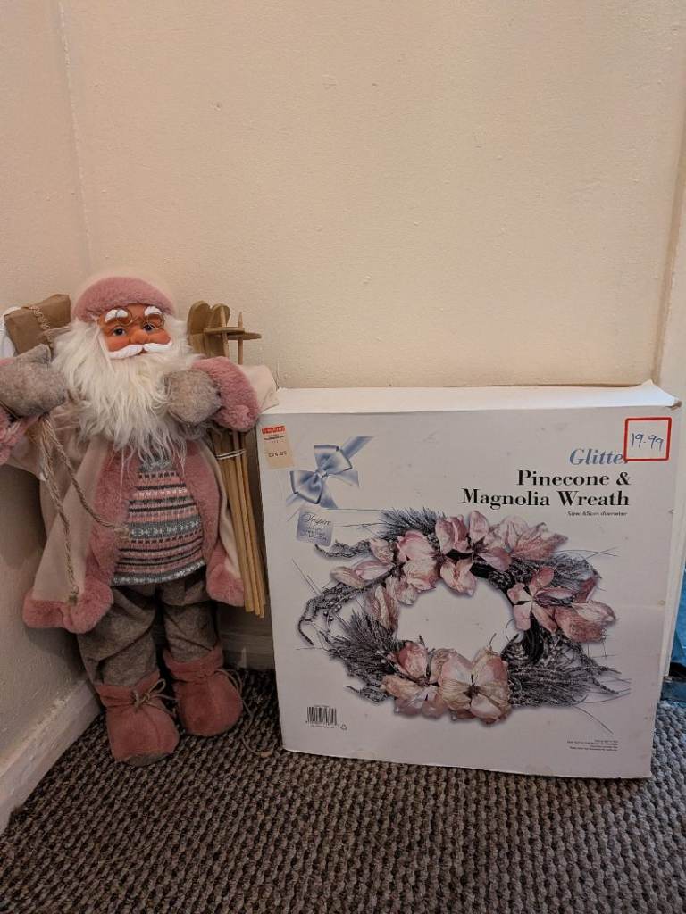 Large Santa and door wreath 