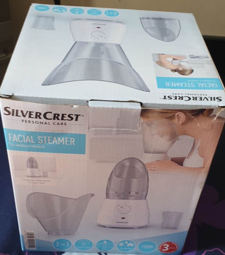 SilverCrest Personal Care 2-in-1 Facial Steamer -White FOR SKIN CARE/ INHALATION