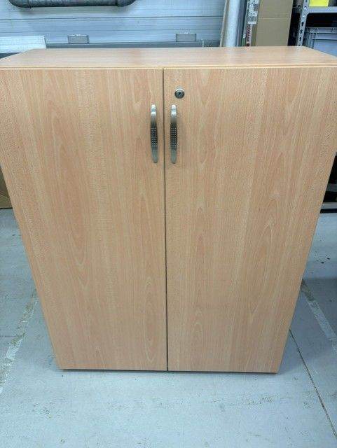 Wooden Office Storage Cabinet with Doors – Good Condition