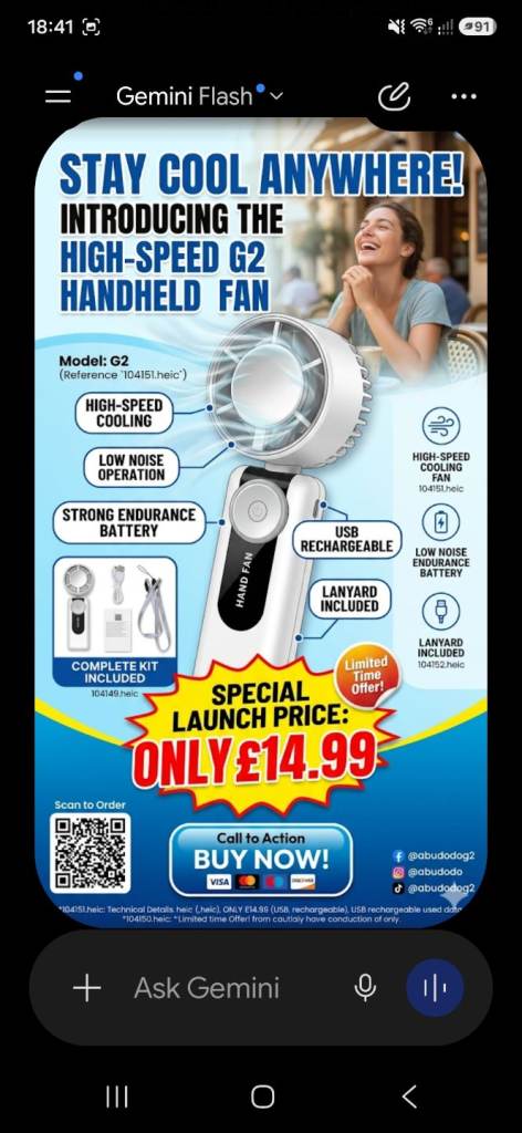 Beat the Heat! Introducing the G2 High-Speed Handheld Fan!