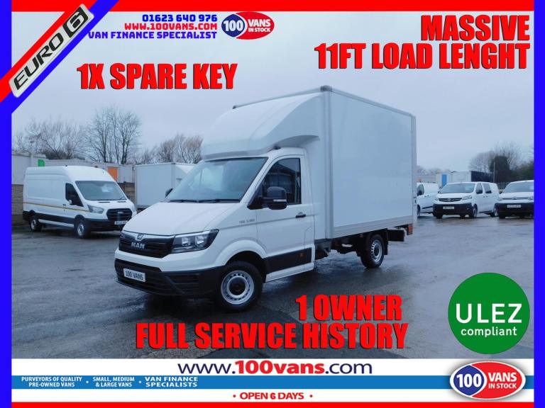 2021 MAN TGE 2.0 TGE 3 180bhp FWD MWB LUTON TAIL LIFT CHASSIS CAB Diesel Manual