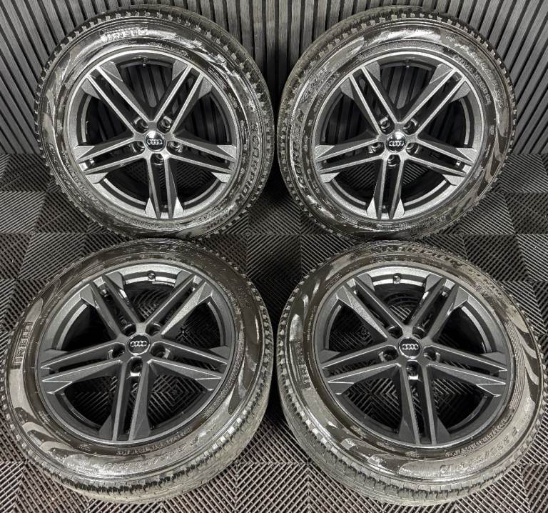 19'' GENUINE AUDI Q5 GREY 5 DOUBLE SPOKE S LINE ALLOY WHEELS TYRES ALLOYS