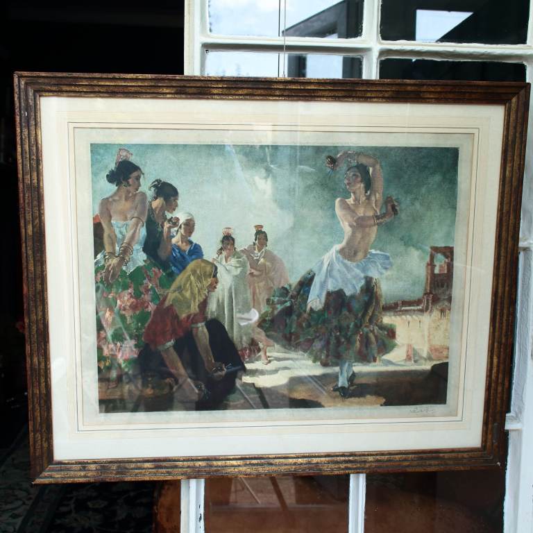 Russell Flint Print A Spanish Dancer Signed and Blindstamp, Frost Reed 1935