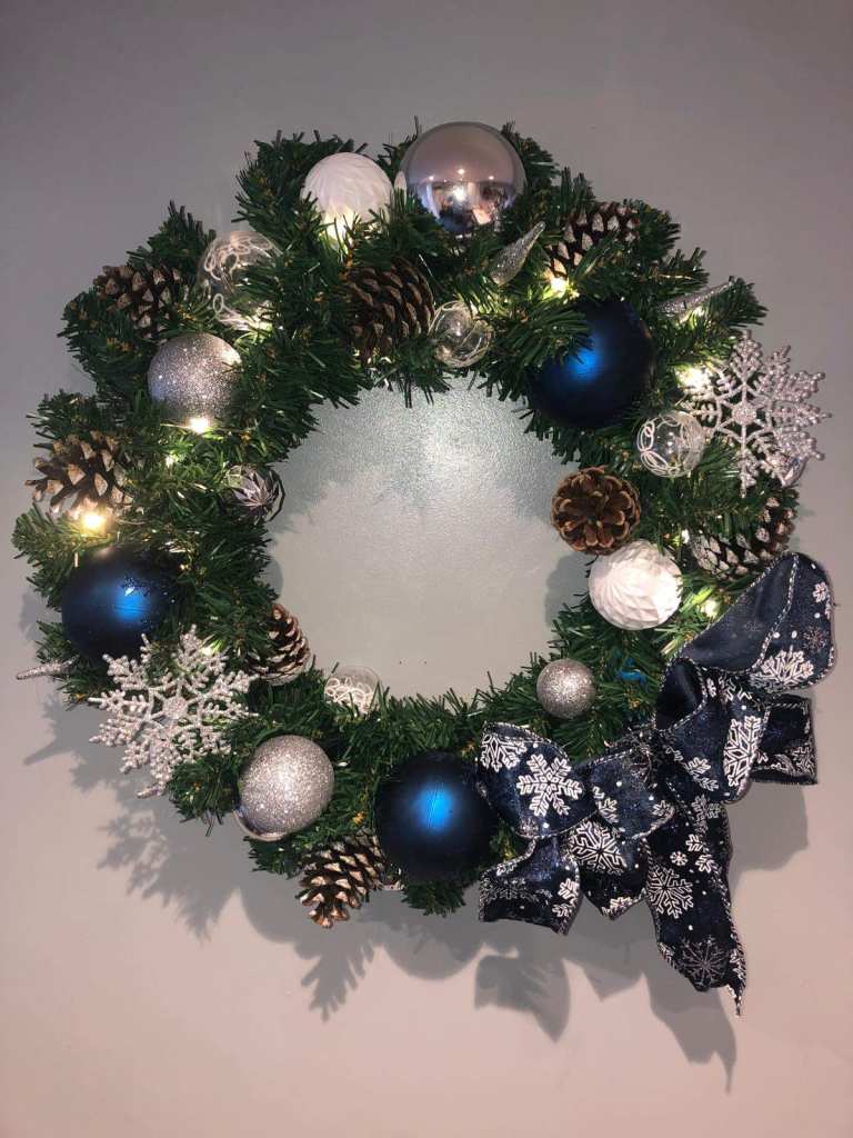 Lit Christmas Wreaths