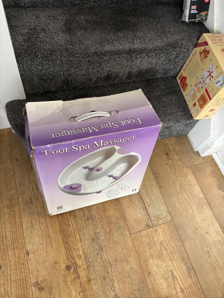 Foot Spa Massager – Good Condition, White and Purple