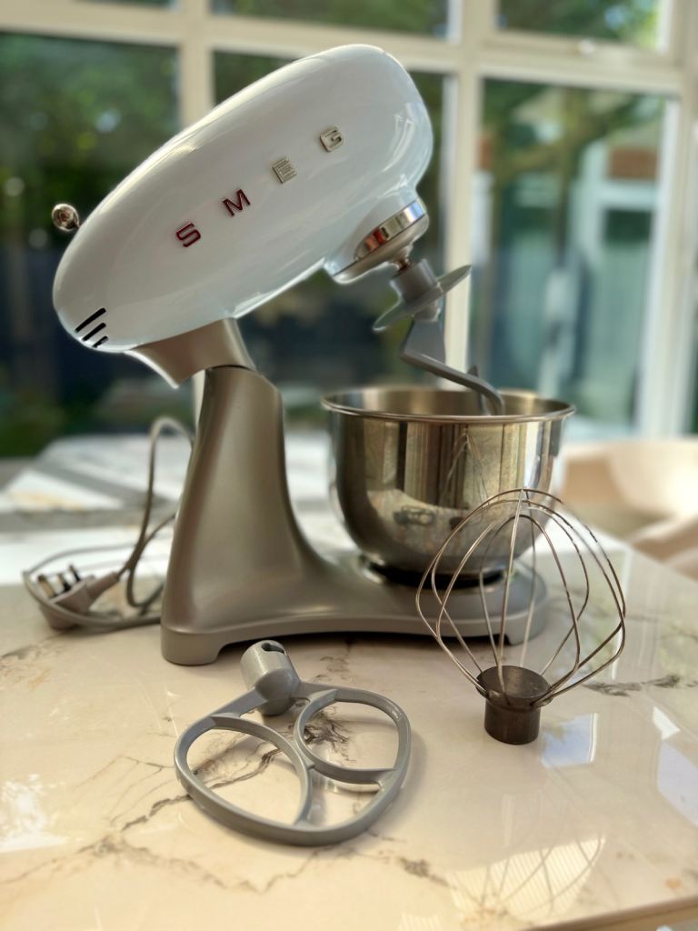 Smeg Retro Stand Mixer SMF02 – Pastel Blue / Silver (with All Attachments)