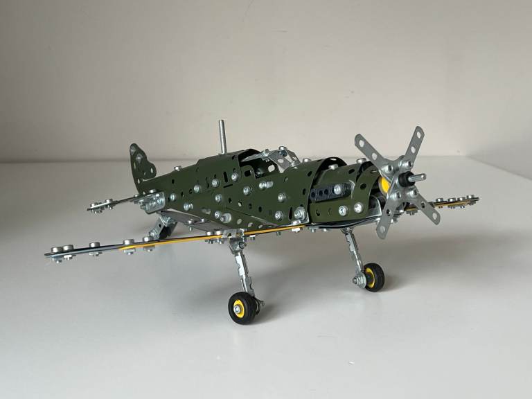 Assembled metal Spitfire aeroplane display model