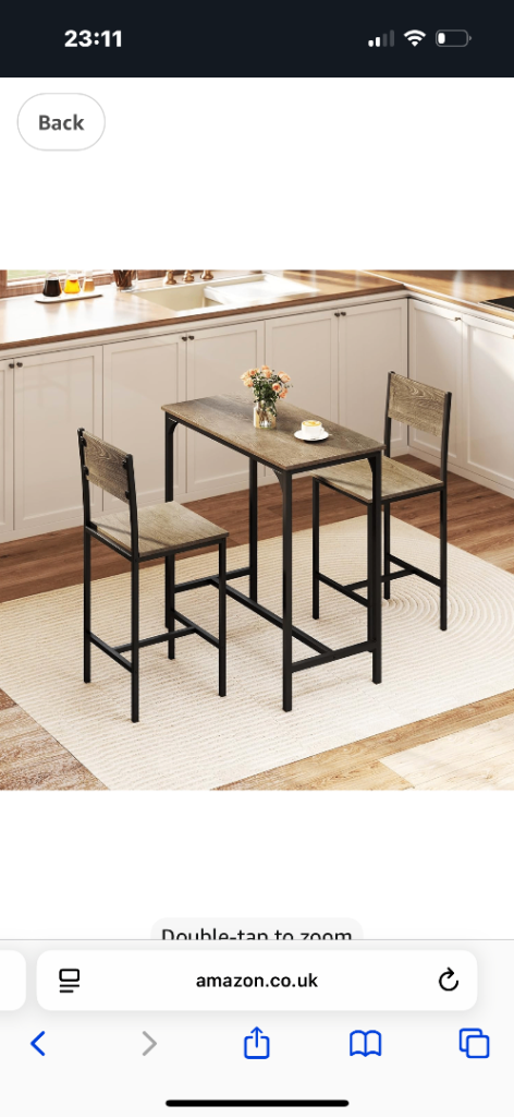 Table and two chairs 