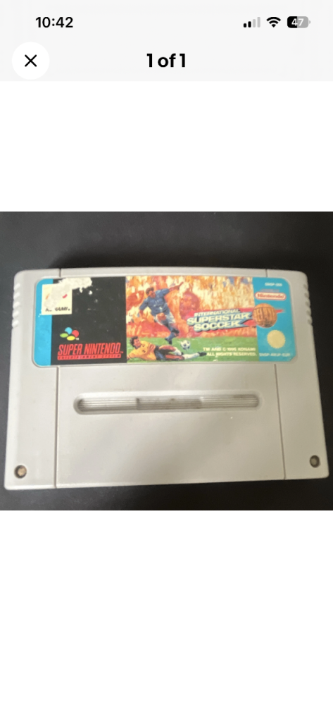 Super Nintendo International Superstar Soccer Cartridge