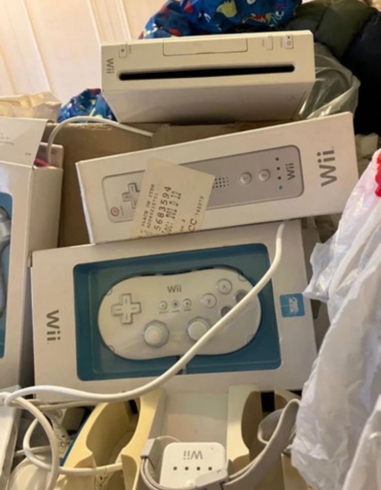 Wii console games controls everything in photo 