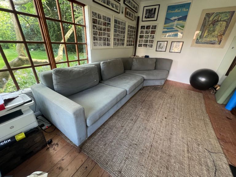 Large grey fabric sofa