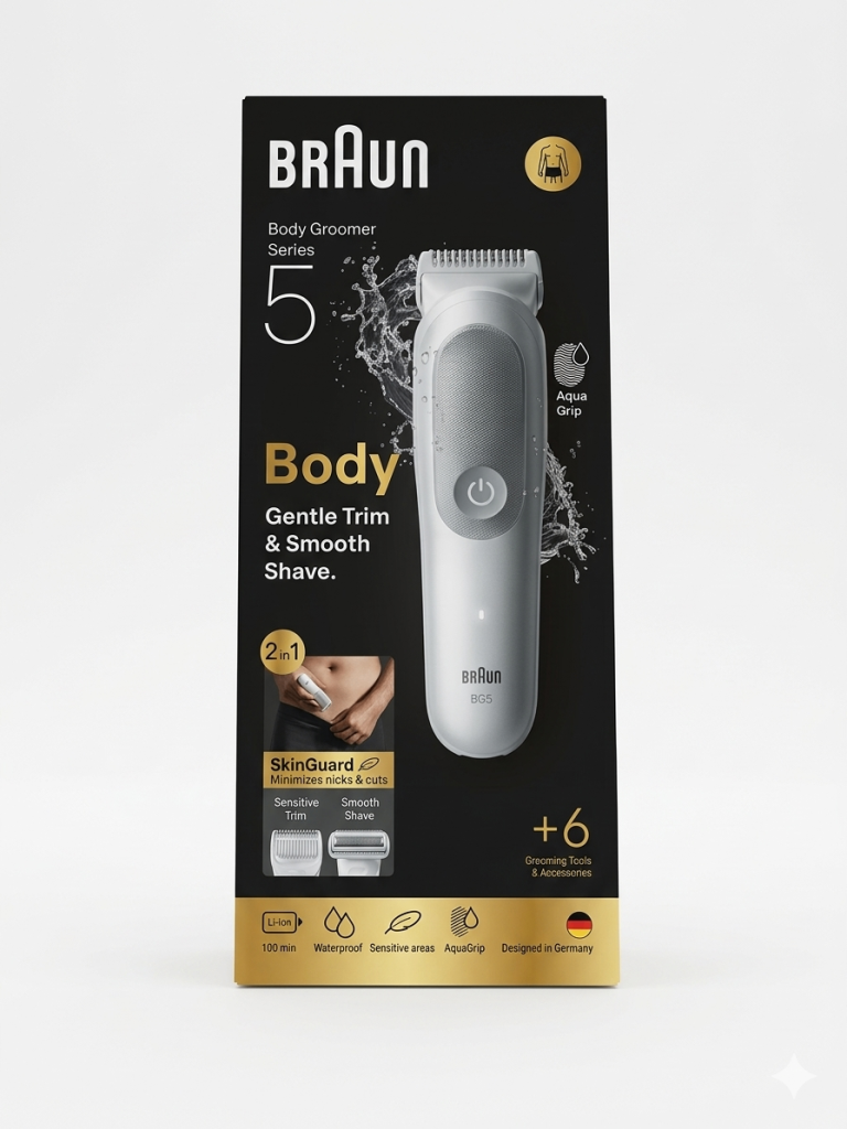 New Braun Body Groomer Series 5 BG5340 – 2-in-1 Sensitive Trim & Shave