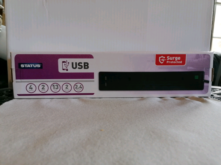 SURGE PROTECTED EXTENSION LEAD WITH 2 USB PORTS NEW 