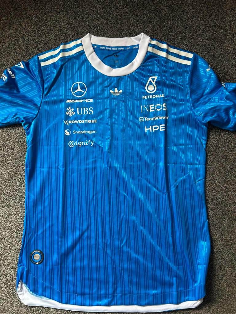 Adidas Mercedes F1 Team Blue Driver Jersey - NEW