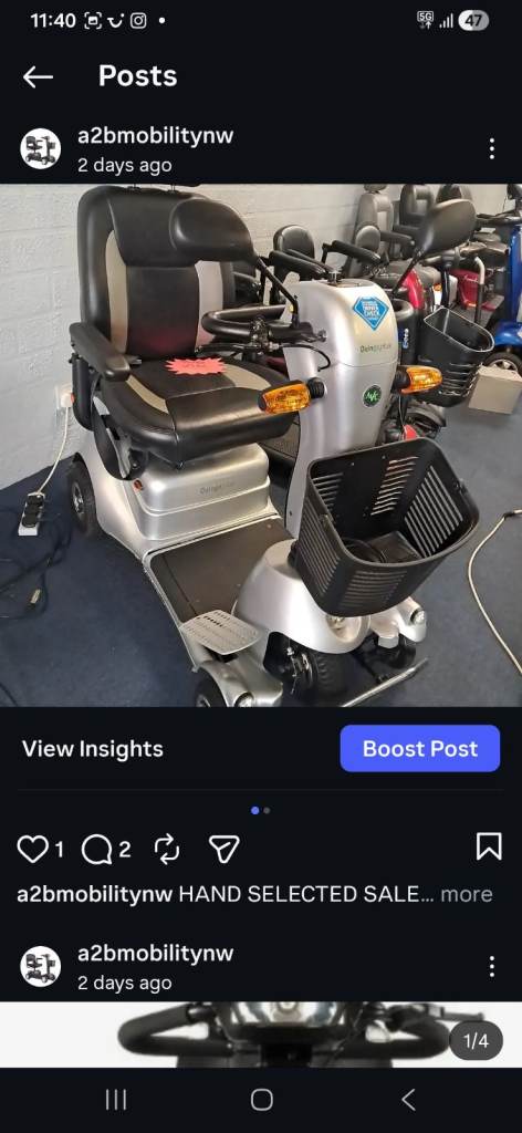 Quingo Plus with Front Basket – Silver, Good Condition