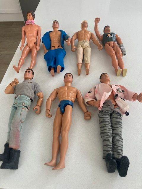 Job Lot of 7 Action Man / Ken Type Dolls with Clothes  only £25
